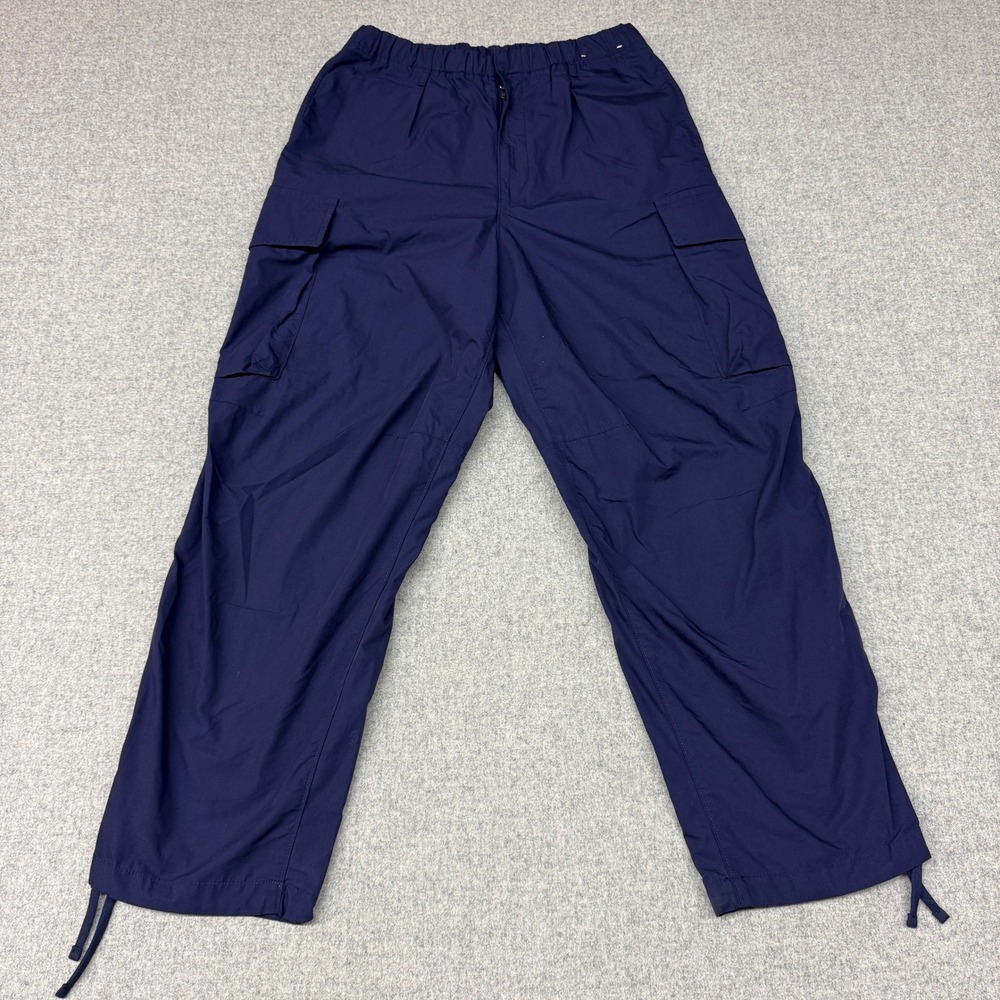 Unbranded Cargo Pants Navy Blue Utility Tactical Drawstring Cuffs 32x29.5 Mens